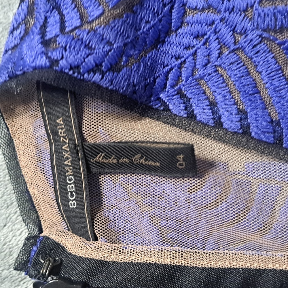 BCBGMaxAzria Navy Patterned Midi Dress - Picture 3 of 16